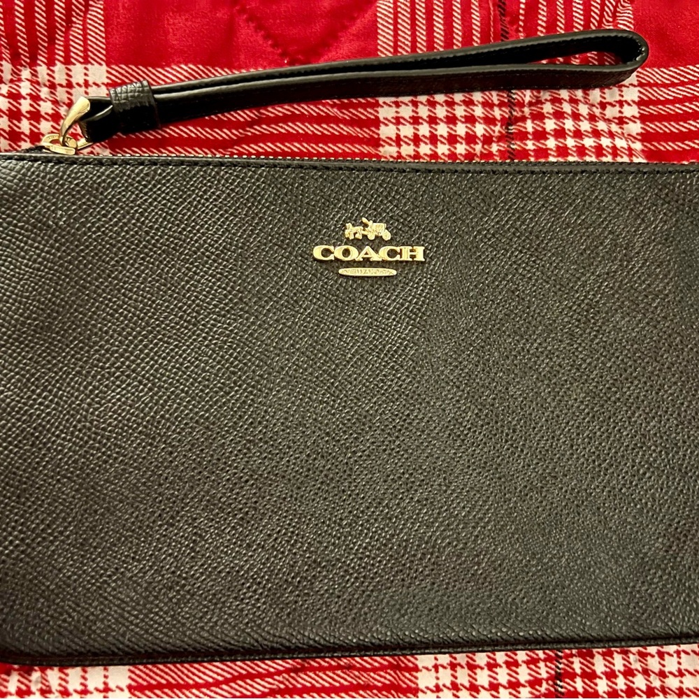 Coach Black Leather Wristlet